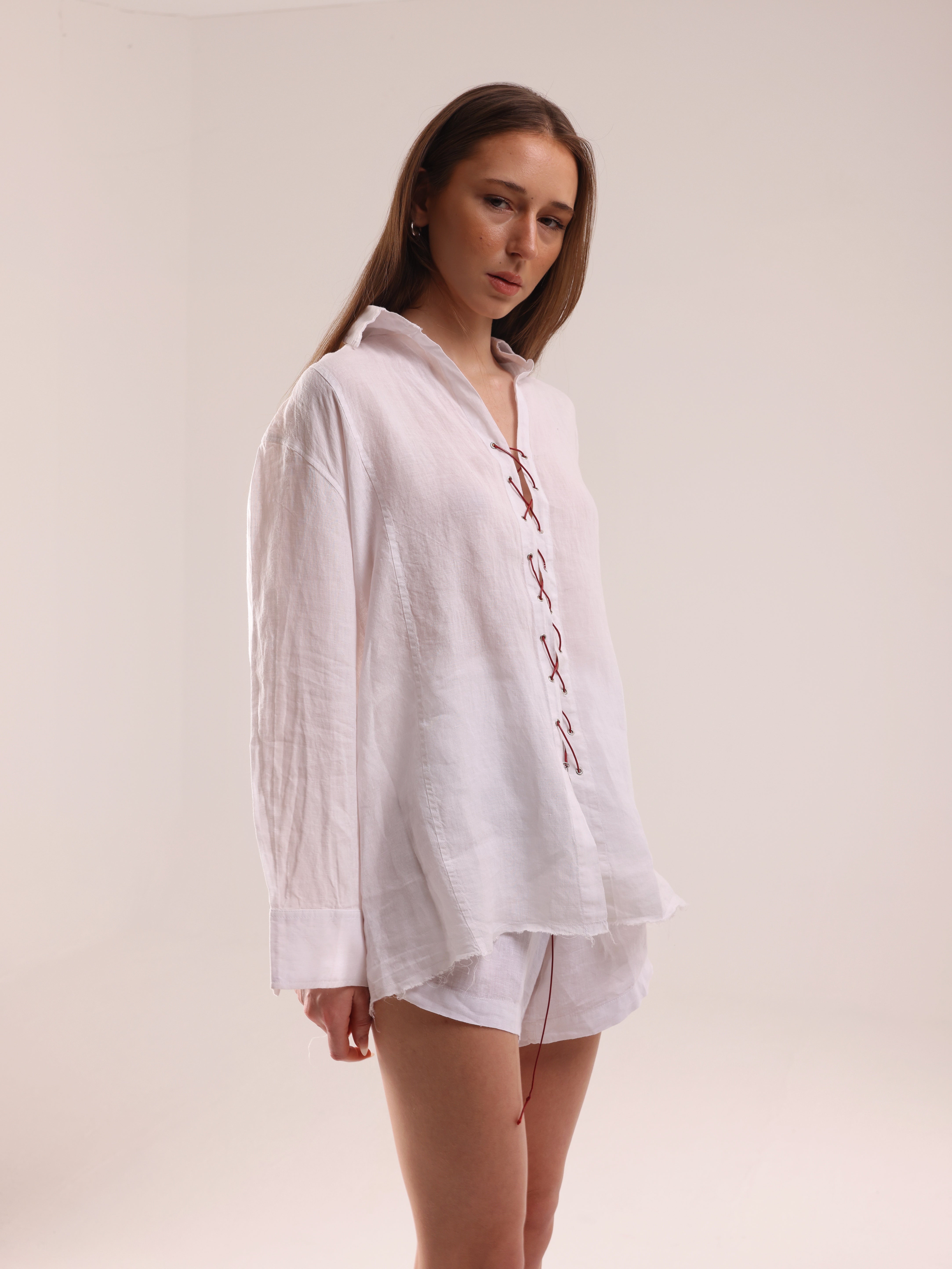 100% Linen Red Threads shirt