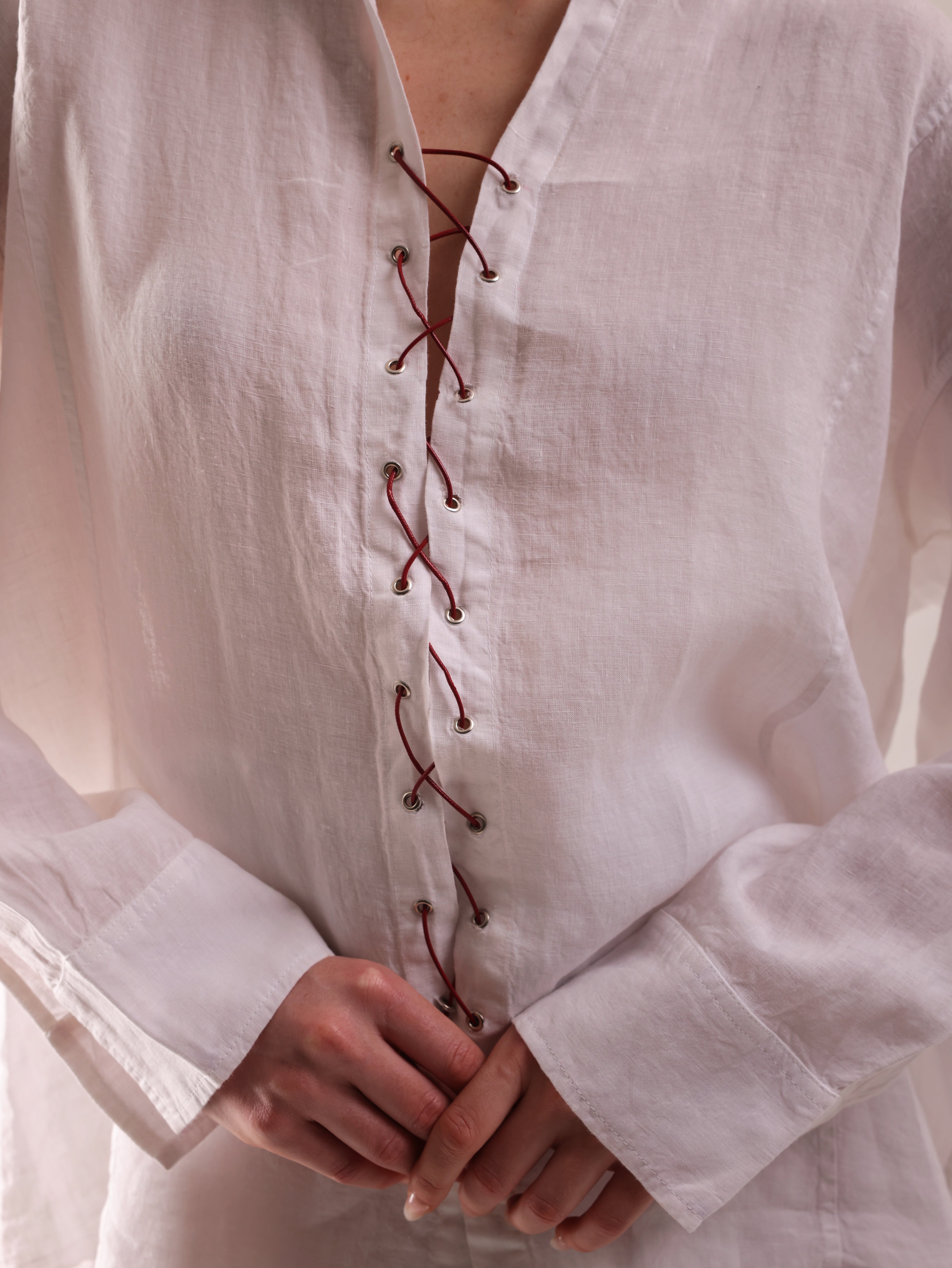 100% Linen Red Threads shirt