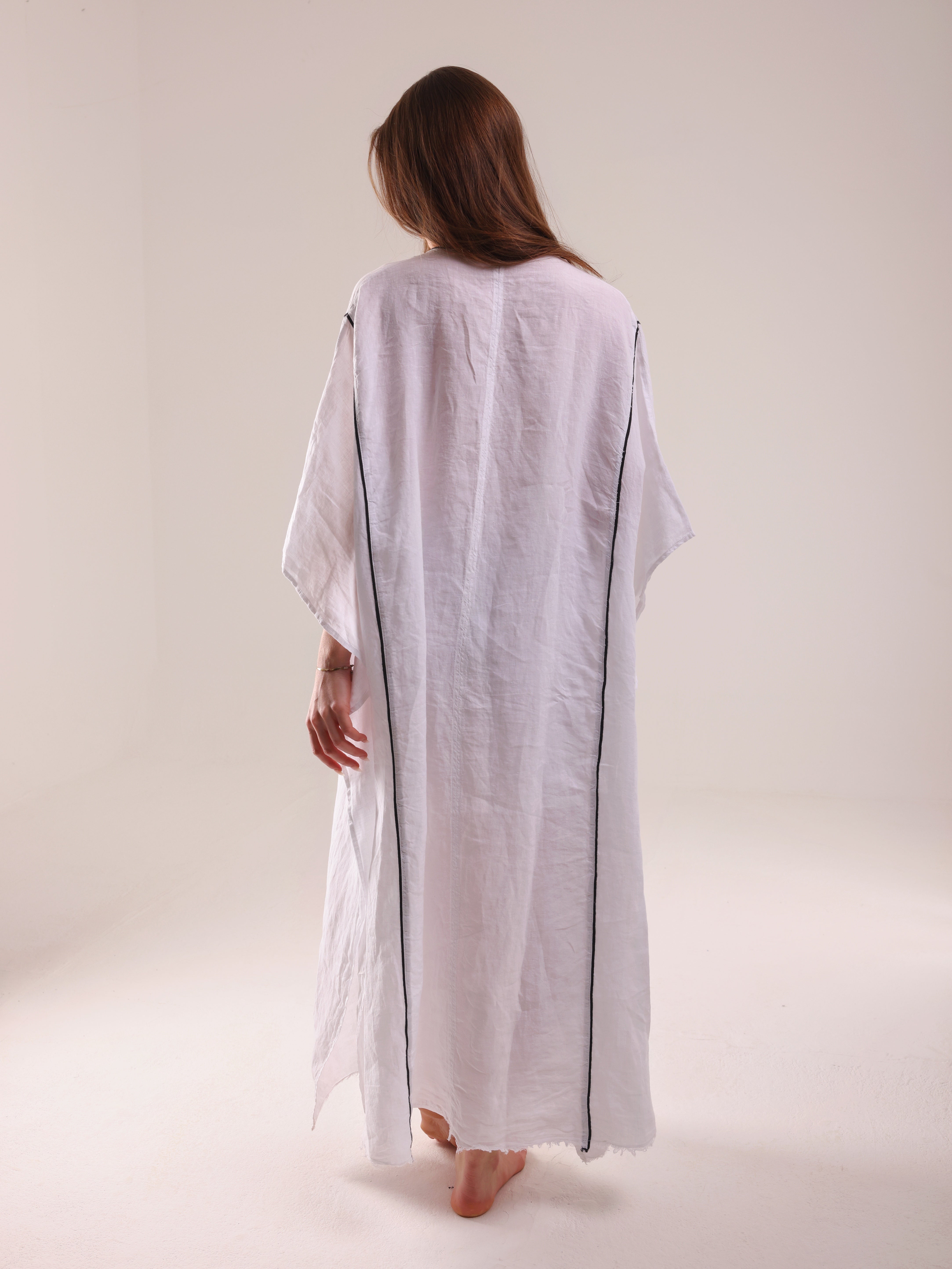 100% Linen Black line  Dress