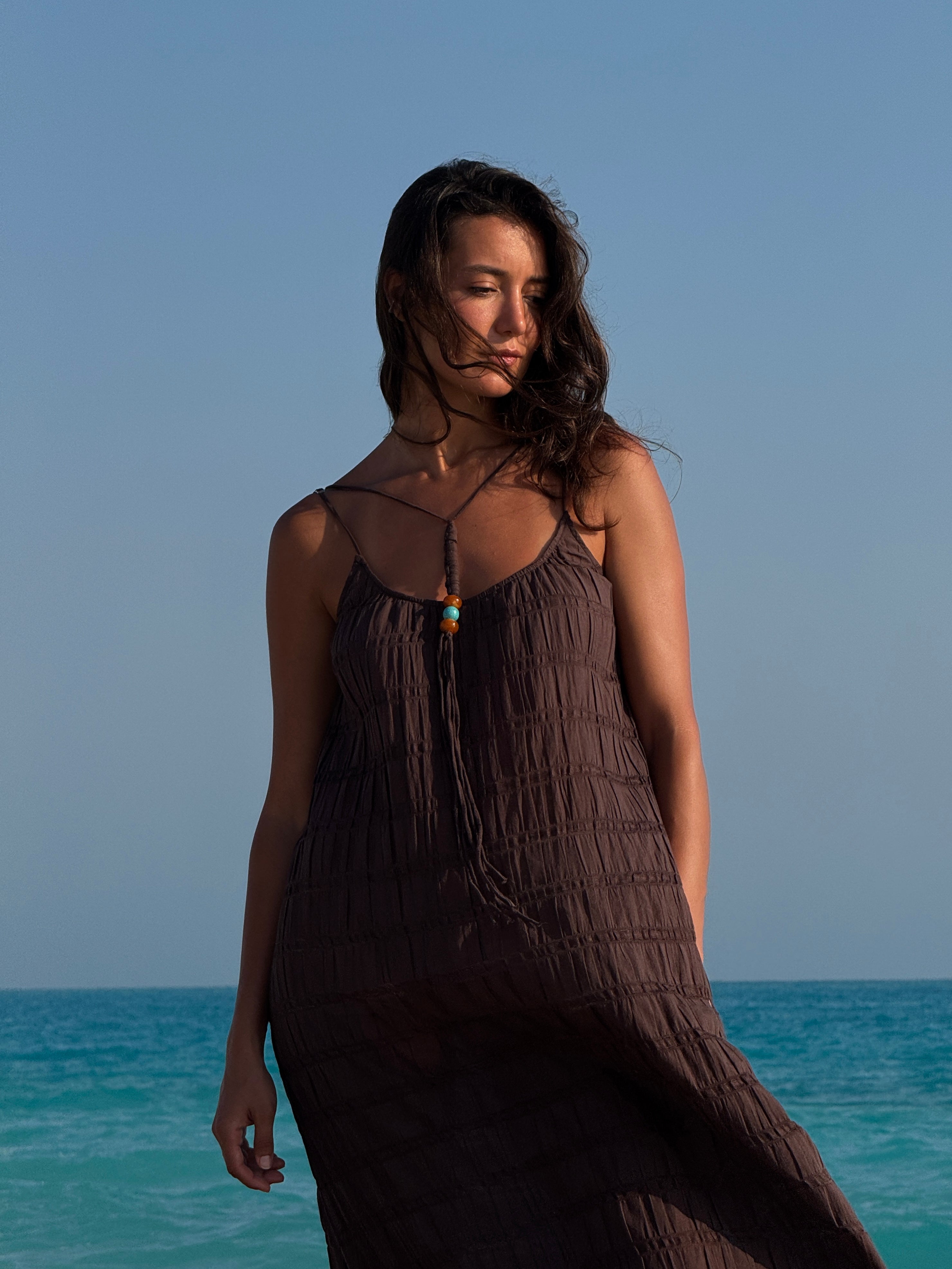 Beaded Brown Dress