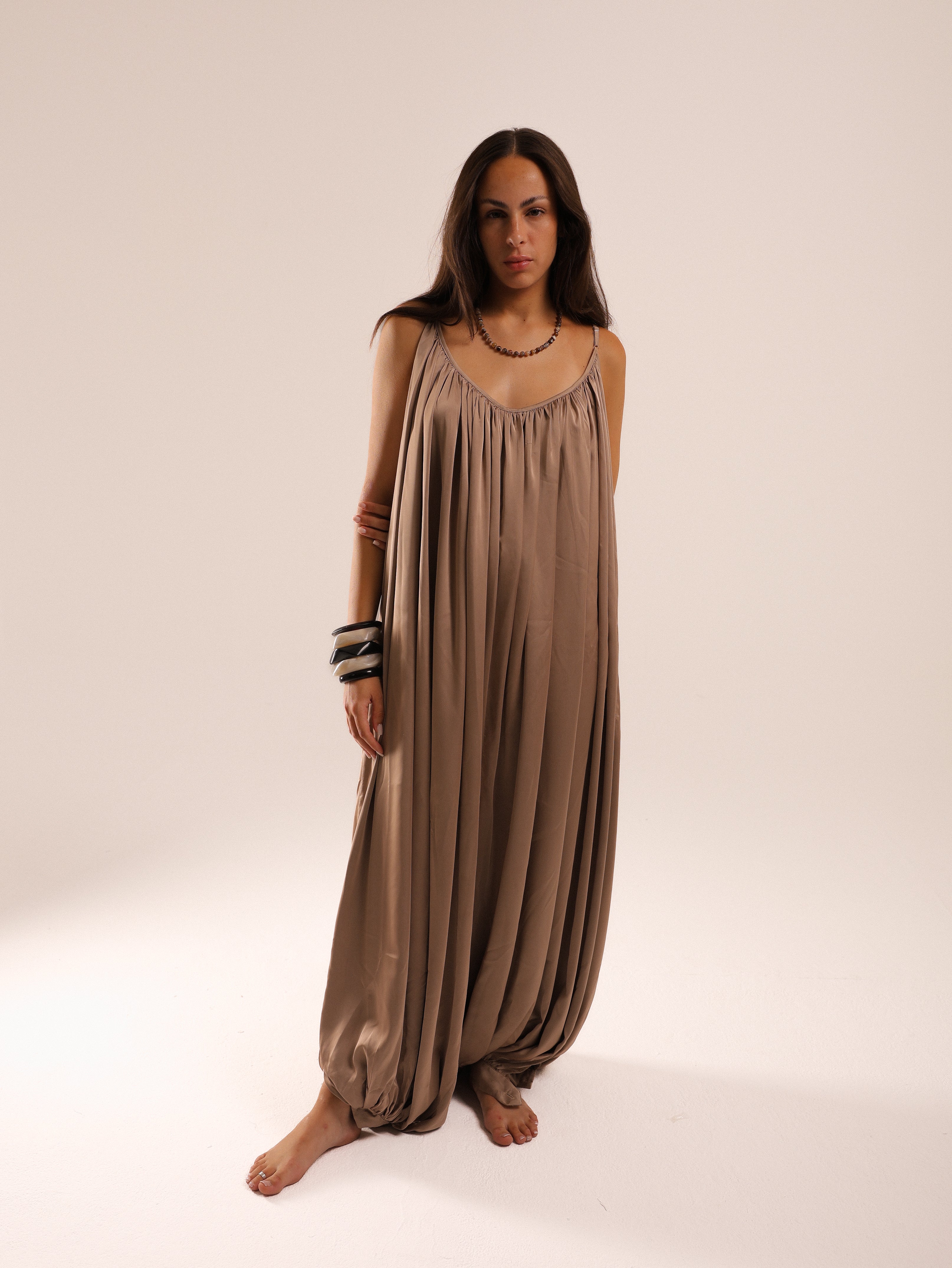Brown satin Jumpsuit