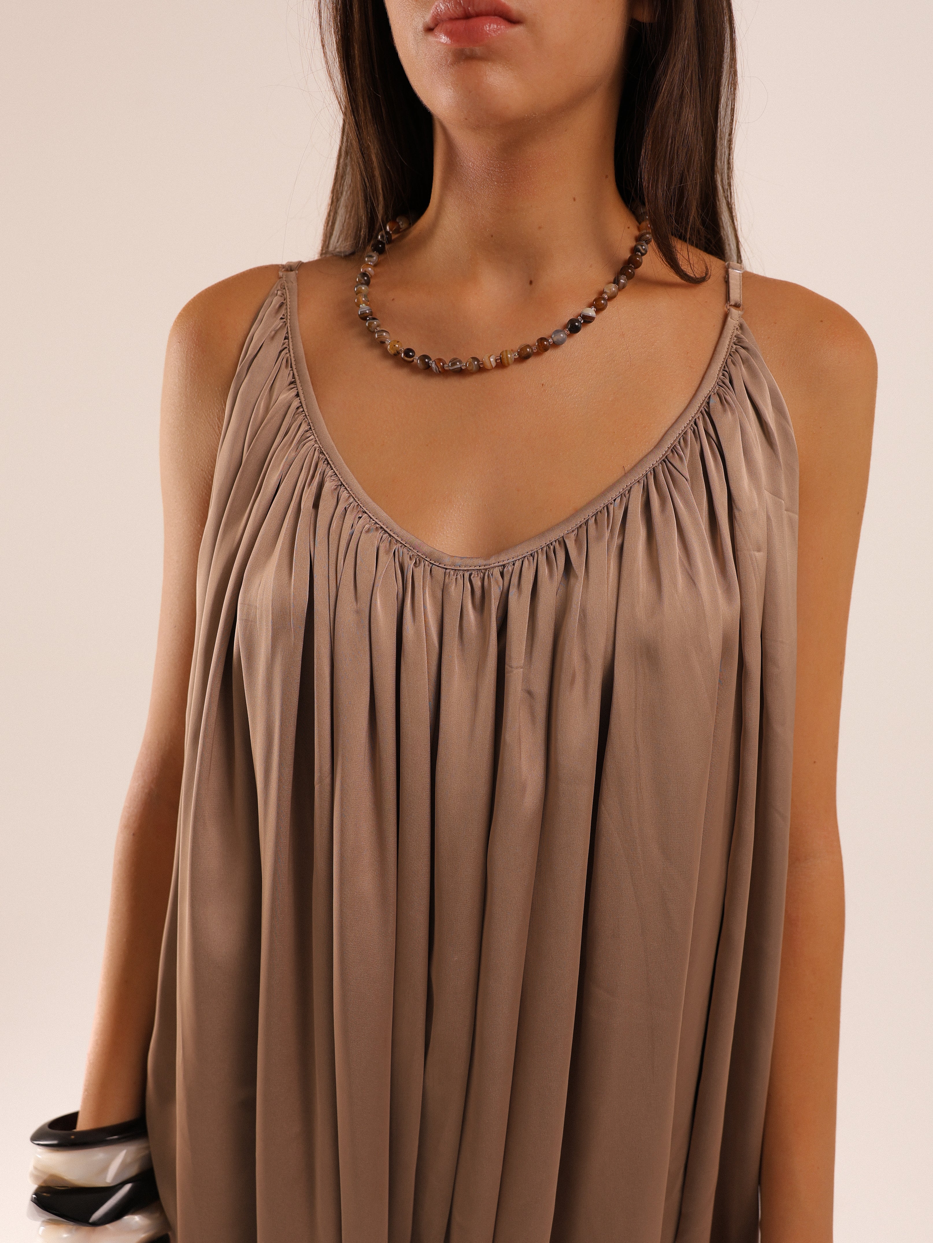 Brown satin Jumpsuit