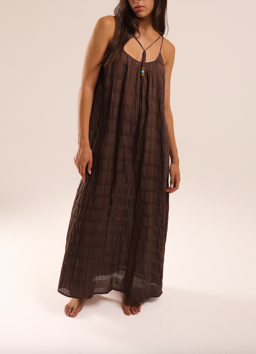 Beaded Brown Dress