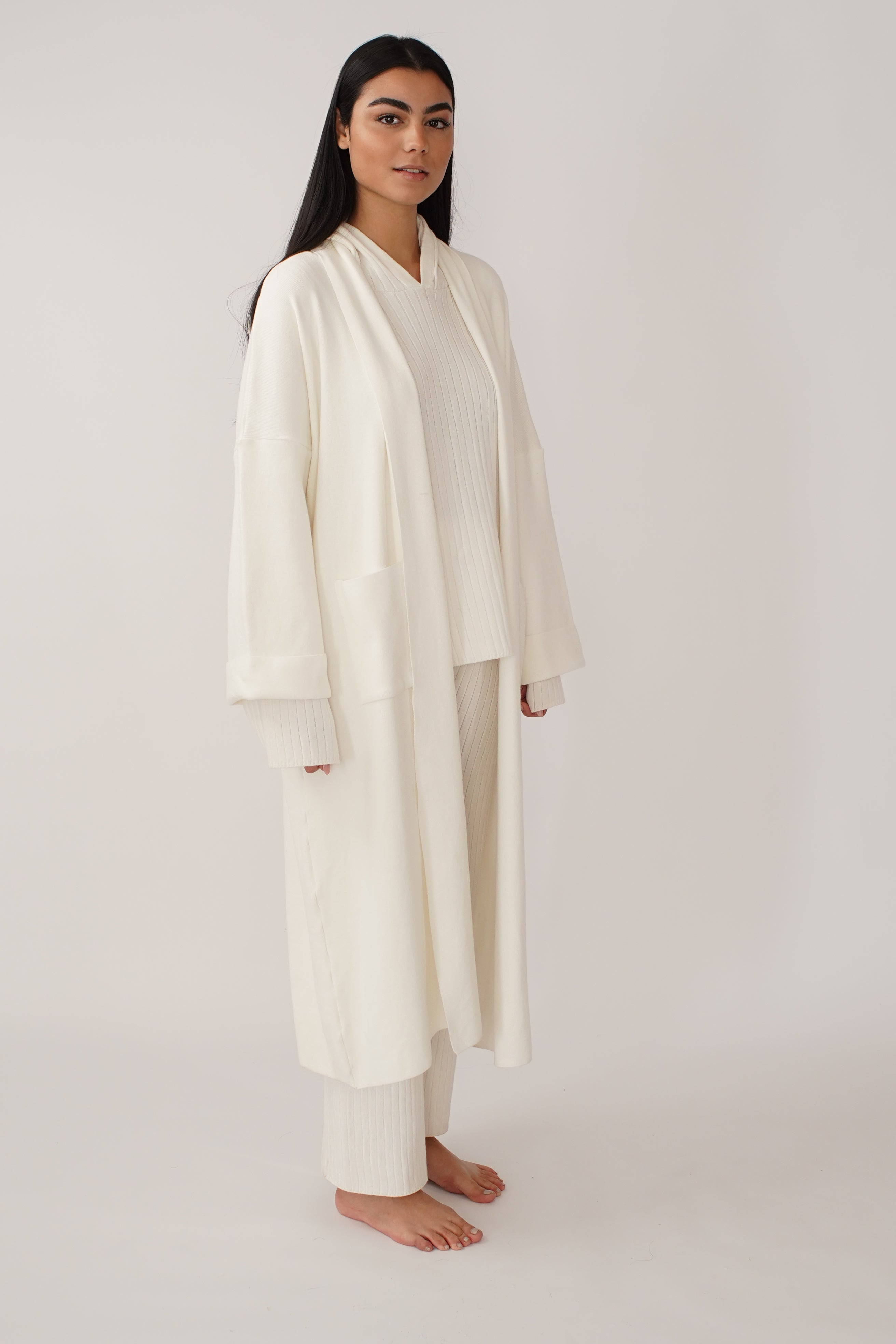 cozy wool lounge wear coat