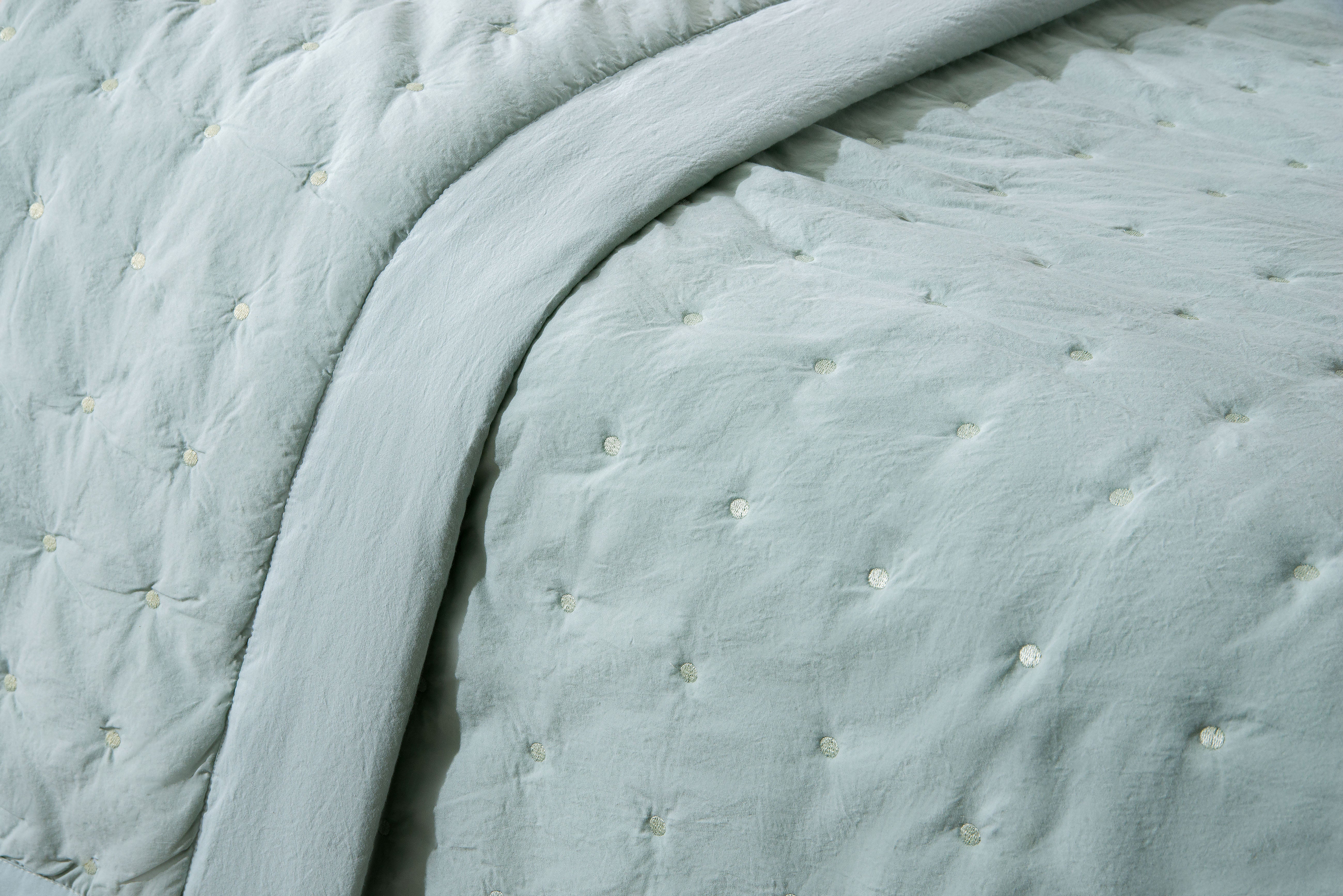 Dots Washed cotton Quilt Set